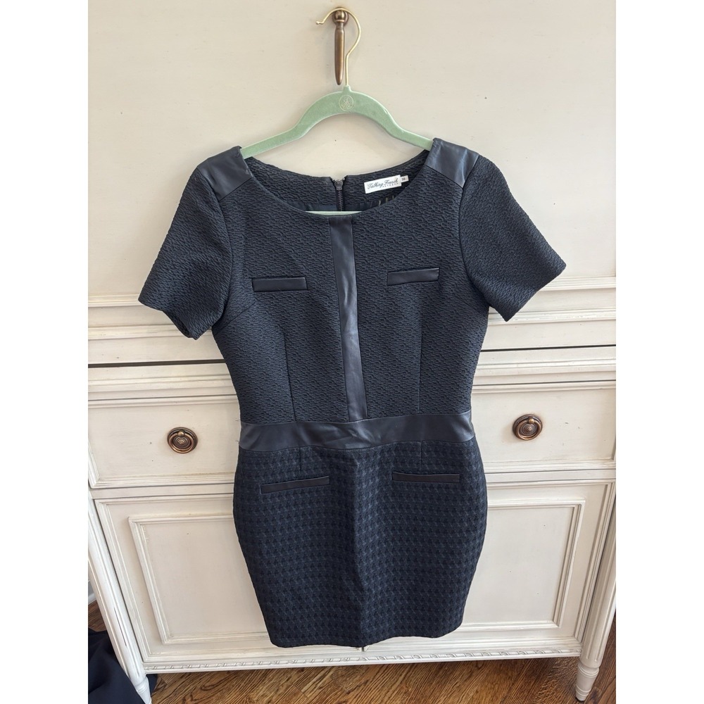 Talking French Antwerp Classic‎ Black Midi Dress Size 38 Cotton Blend Old Money